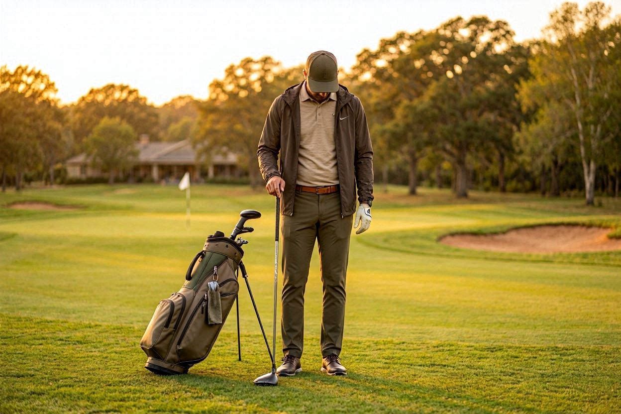 Modern golf apparel on the course
